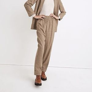 Madewell Pull-On Tapered Gingham Trousers